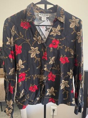 Vintage Floral Button Up Blouse